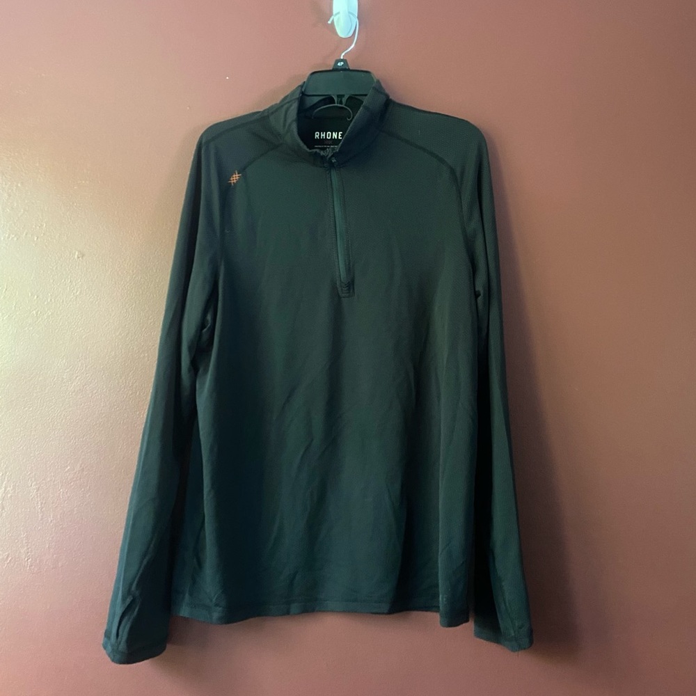 Rhone Men’s Sequoia Black Pullover 1/4 Zip Athletic Sweater Size L